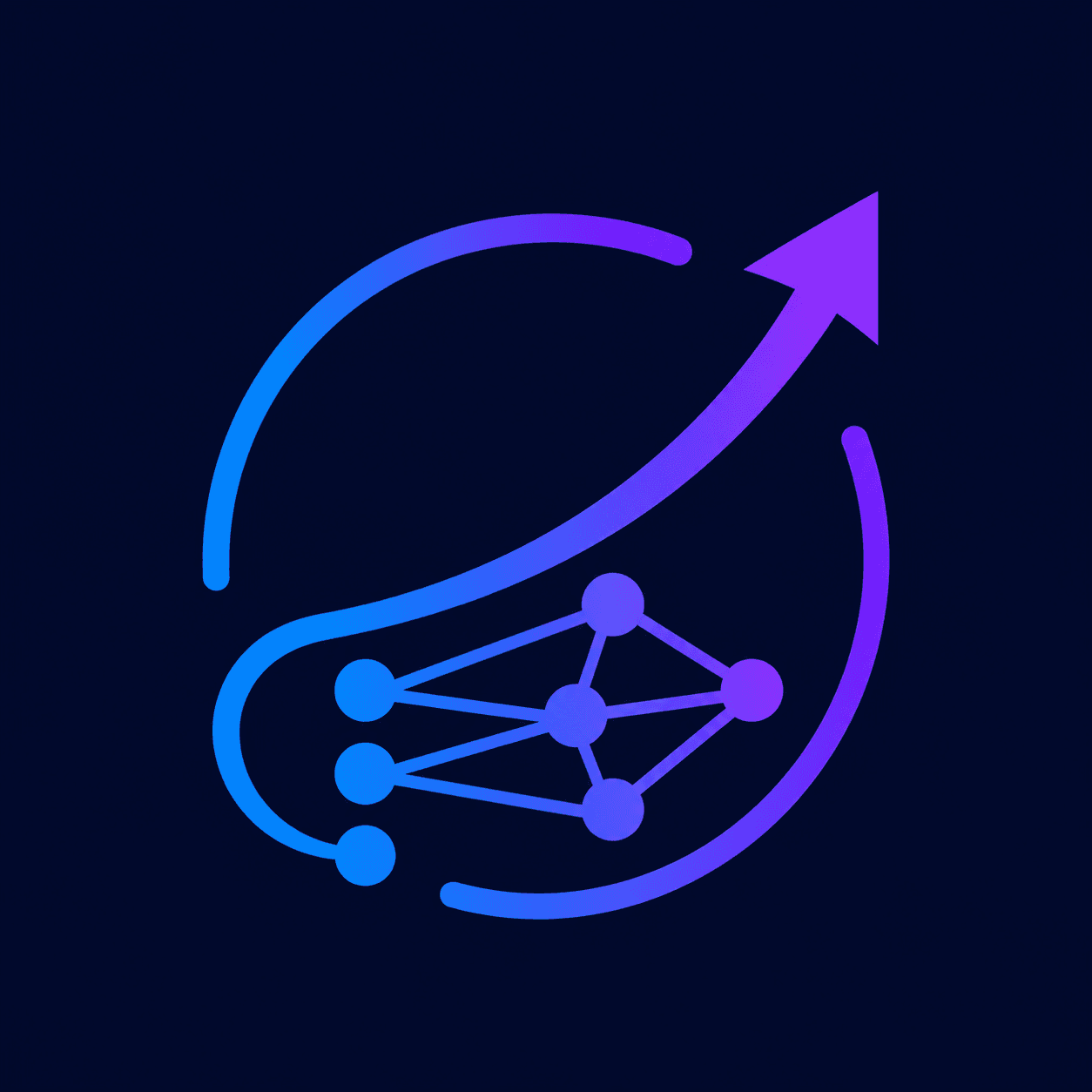 OpenGrad upward arrow and model graph icon